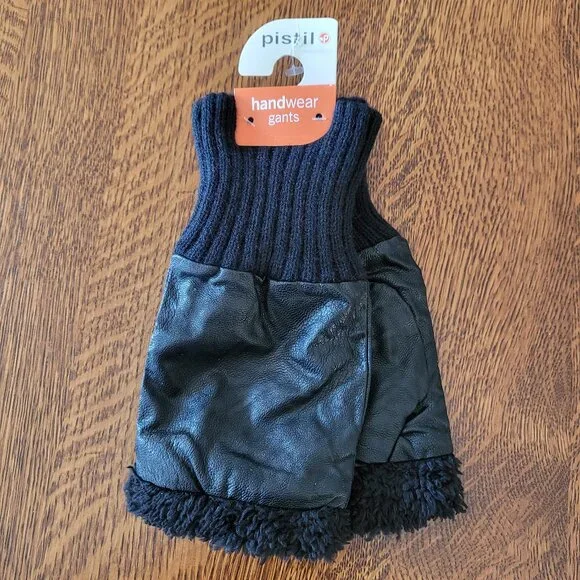 Pistil Bundle: Faux Fur Rave Trapper Hat and Faux Leather Fingerless Gloves - Picture 11 of 15